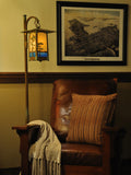 Cobblestone Monterey Pine Hook Arm Floor Lamp