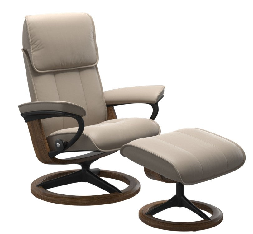 Stressless Admiral Signature Base Chair and Ottoman