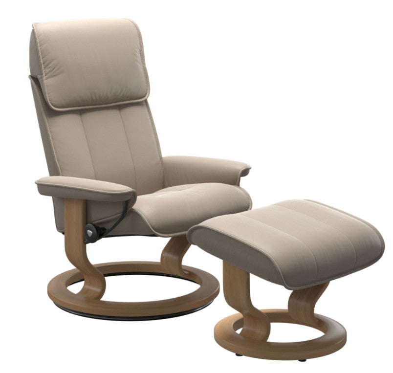 Stressless Admiral Classic Chair and Ottoman