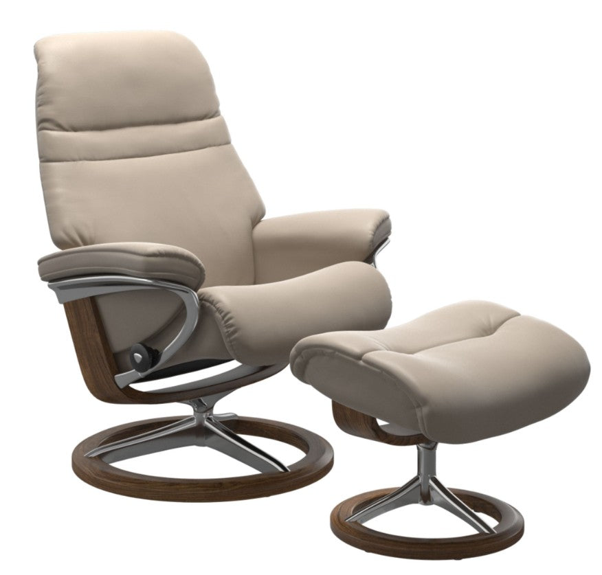 Stressless Sunrise Signature Base Chair and Ottoman