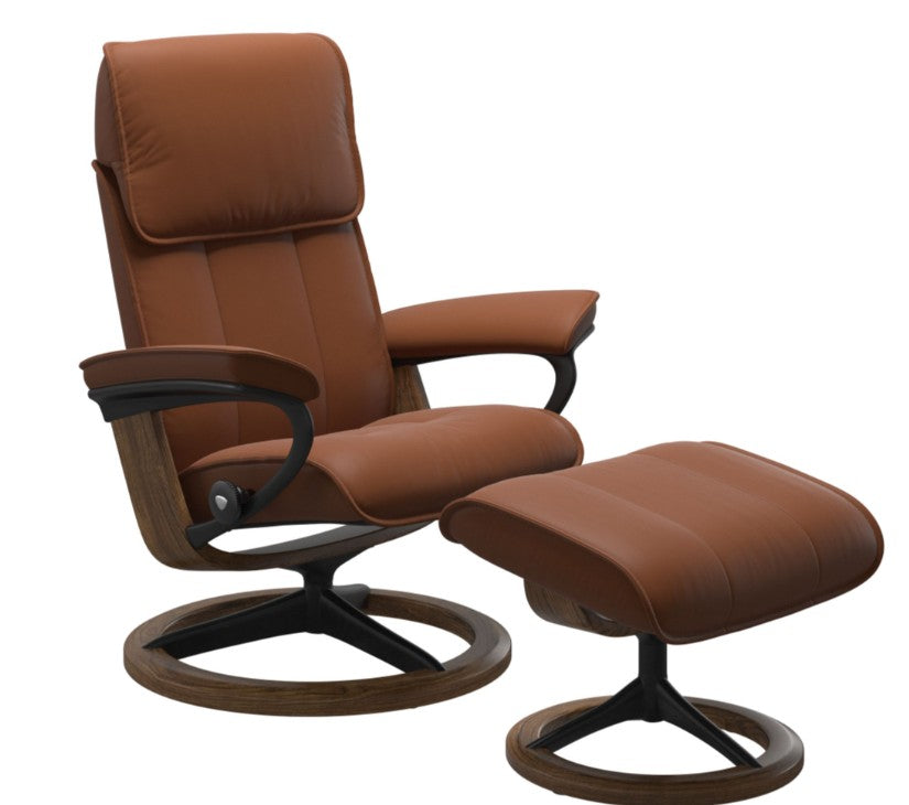 Stressless Admiral Signature Base Chair and Ottoman