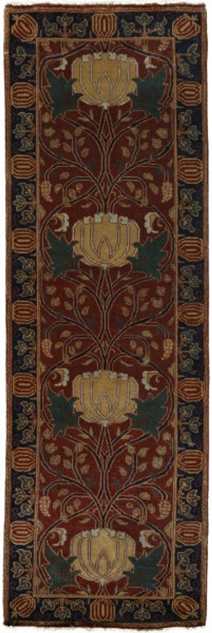 Oak Park Mahogany Hand-Knotted Wool Rug PC-7A – Runner Size View