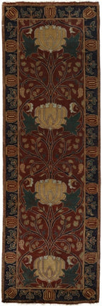 Oak Park Mahogany Hand-Knotted Wool Rug PC-7A – Runner Size View
