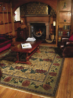 Oak Park Gold Hand-Knotted Wool Rug PC-7B – Pattern Detail Close-Up