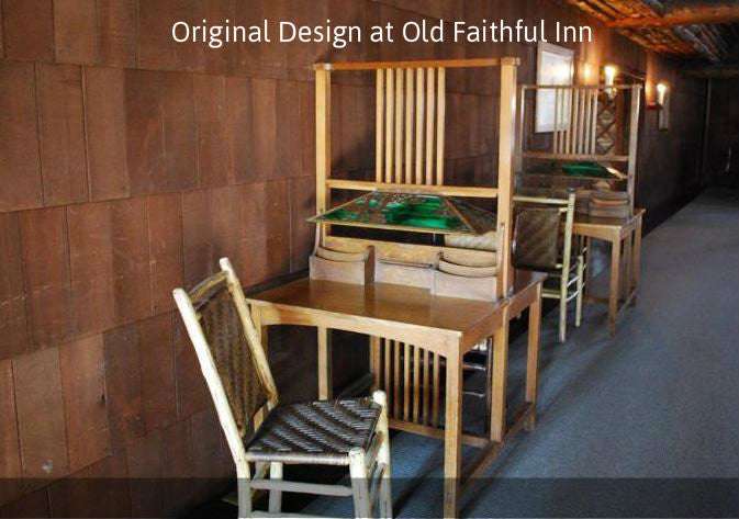 Limbert Double Pedestal Lamp with Old Faithful Inn Shade
