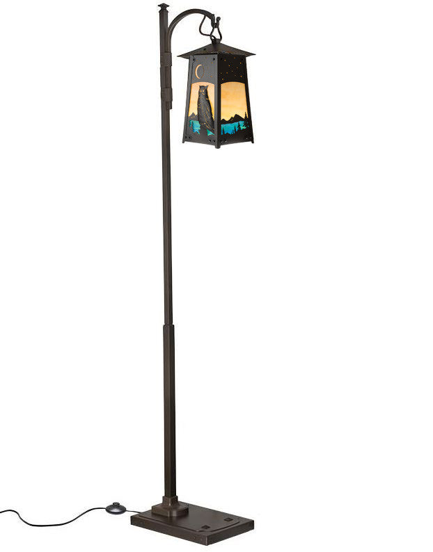 Owl Filigree Hook Arm Floor Lamp