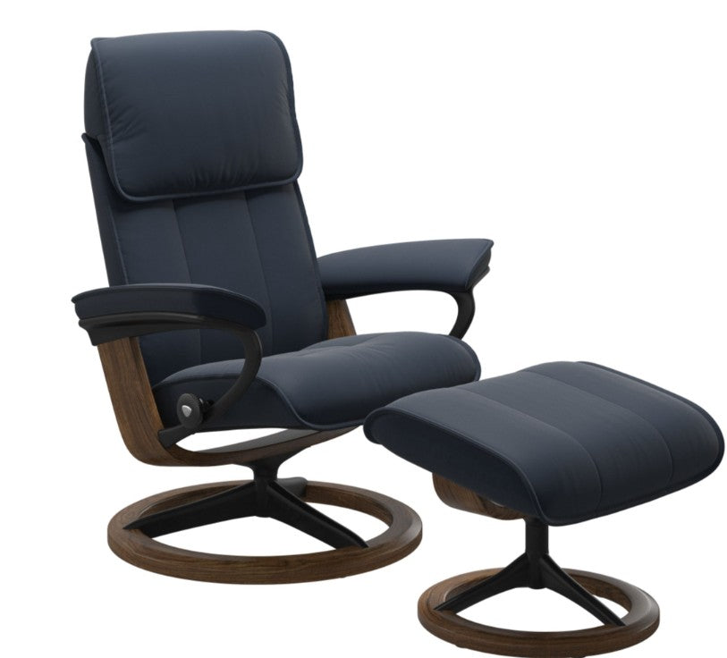 Stressless Admiral Signature Base Chair and Ottoman