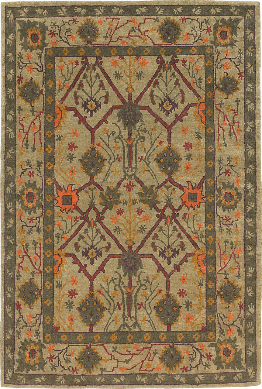 Craftsman Palmette Trellis Verde Rug