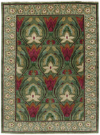 Stephanotis Flower Hand-Knotted Wool Rug PC-4A – 8x10 Full View