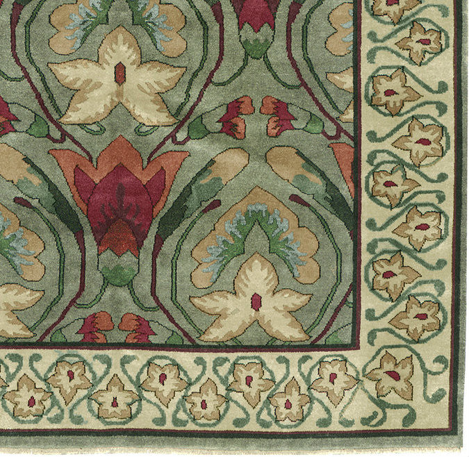 Stephanotis Flower Rug PC-4A – Arts & Crafts Botanical Motif Detail
