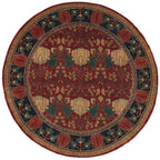 Oak Park Mahogany Hand-Knotted Wool Rug PC-7A – Round View
