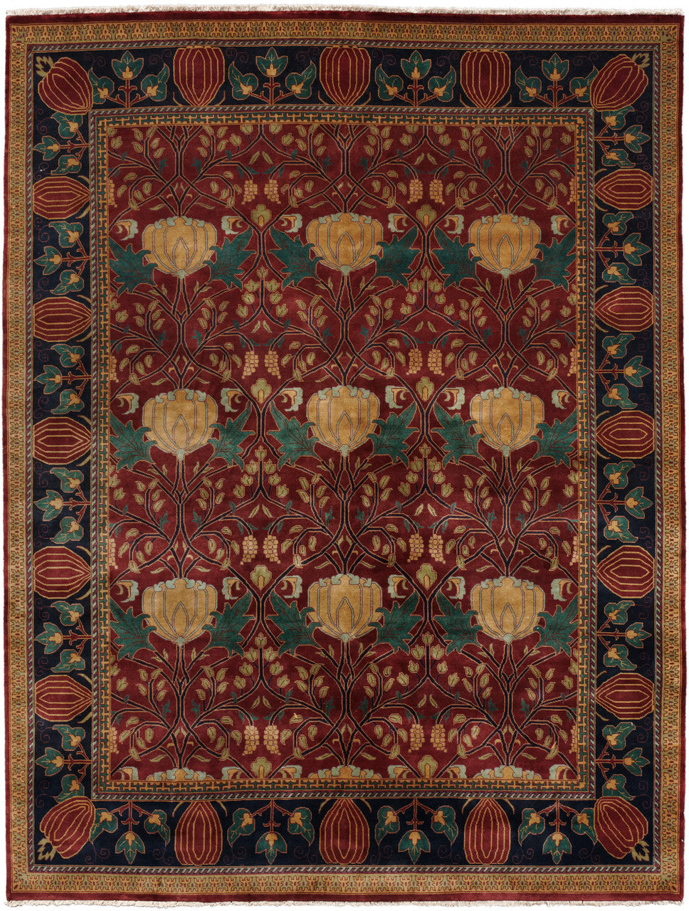 Oak Park Mahogany Hand-Knotted Wool Rug PC-7A – 8x10 Room View