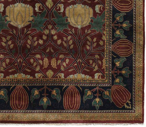 Oak Park Mahogany Hand-Knotted Wool Rug PC-7A – Full Rug View