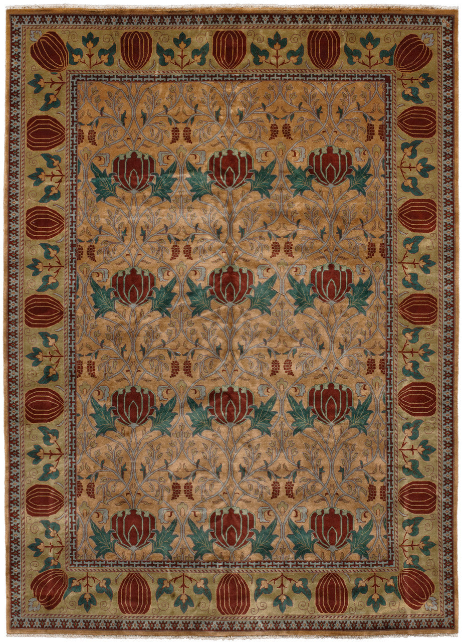 ak Park Gold Hand-Knotted Wool Rug PC-7B – 8x10 Room View