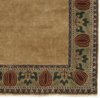 Oak Park Gold Border Hand-Knotted Wool Rug PC-7D – Close Up Corner View