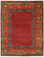 Voysey Border Hand-Knotted Wool Rug PC-8A – Overhead View