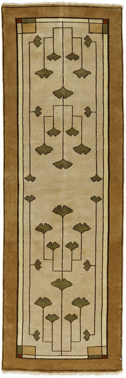 Ginkgo Oatmeal Hand-Knotted Wool Rug PC-21A – Runner