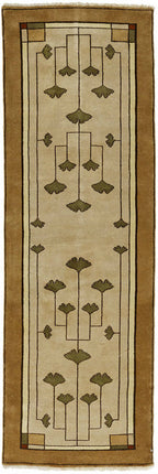 Ginkgo Oatmeal Hand-Knotted Wool Rug PC-21A – Runner