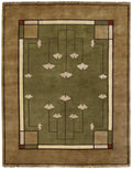 Ginkgo Sage Hand Knotted Wool Area Rug PC-21B – 8x10 Flat Shot