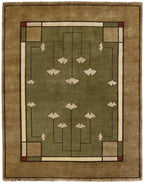 Ginkgo Sage Hand Knotted Wool Area Rug PC-21B – 8x10 Flat Shot