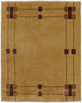 Prairie Border Hand Knotted Wool Area Rug PC-31A – 8x10 Flat Shot