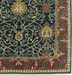 Black Tree Hand Knotted Wool Area Rug PC-37A – Up Close Corner