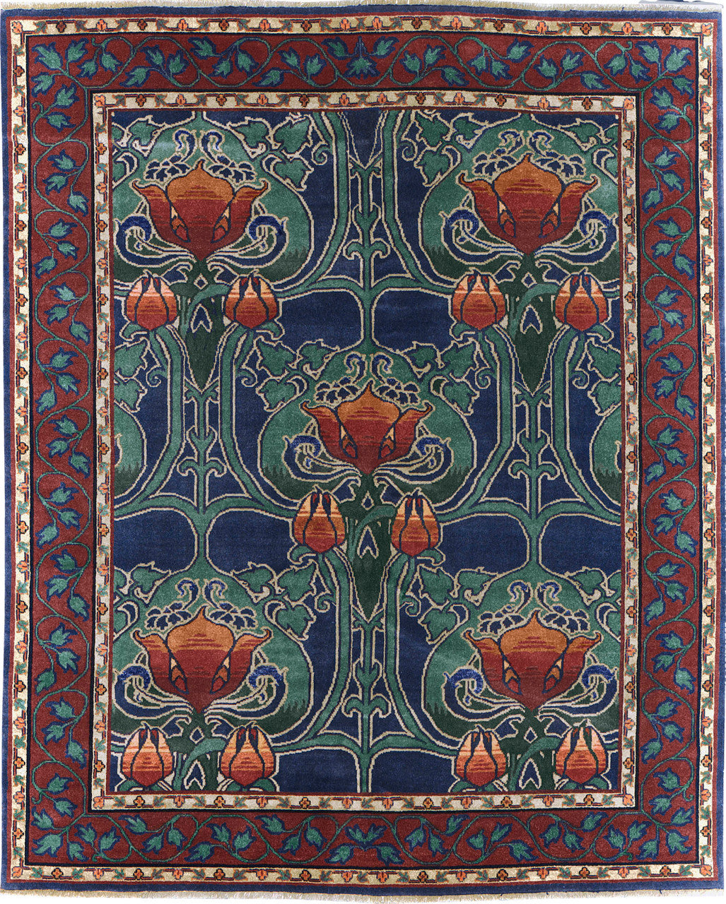 McMurdoch Hand Knotted Wool Area Rug PC-38B – 8x10 Flat Shot
