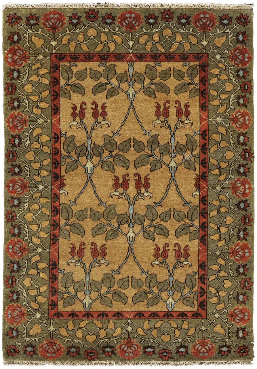 The Essex Hand Knotted Wood Rug | PC-55A, overhead flat view