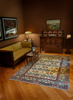 The Essex Hand Knotted Wood Rug | PC-55A, lifestyled view living room