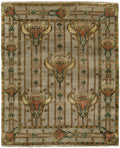 Field Lillies Ivory Hand Knotted Wool Rug | PC-56B, overhead view