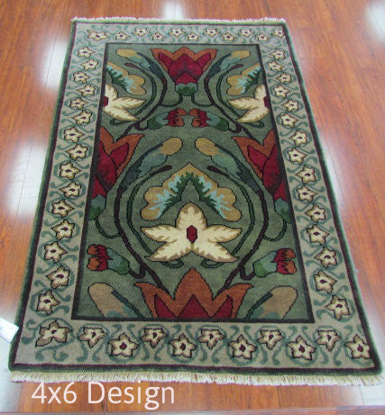 Stephanotis Hand-Knotted Wool Rug PC-4A – Full Rug View