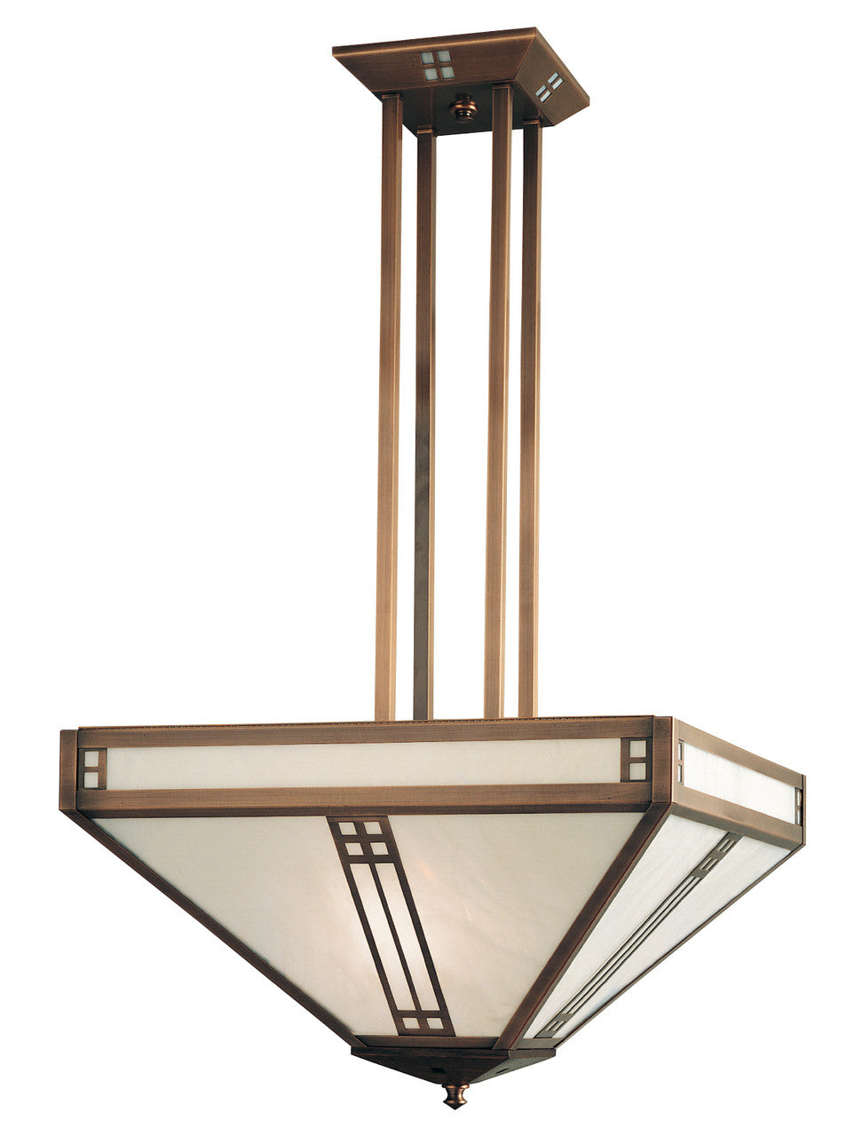 Bronze pendant light fixture on a white background