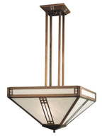 Bronze pendant light fixture on a white background