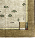 Ginkgo Oatmeal Hand-Knotted Wool Rug PC-21A – Corner Close Up