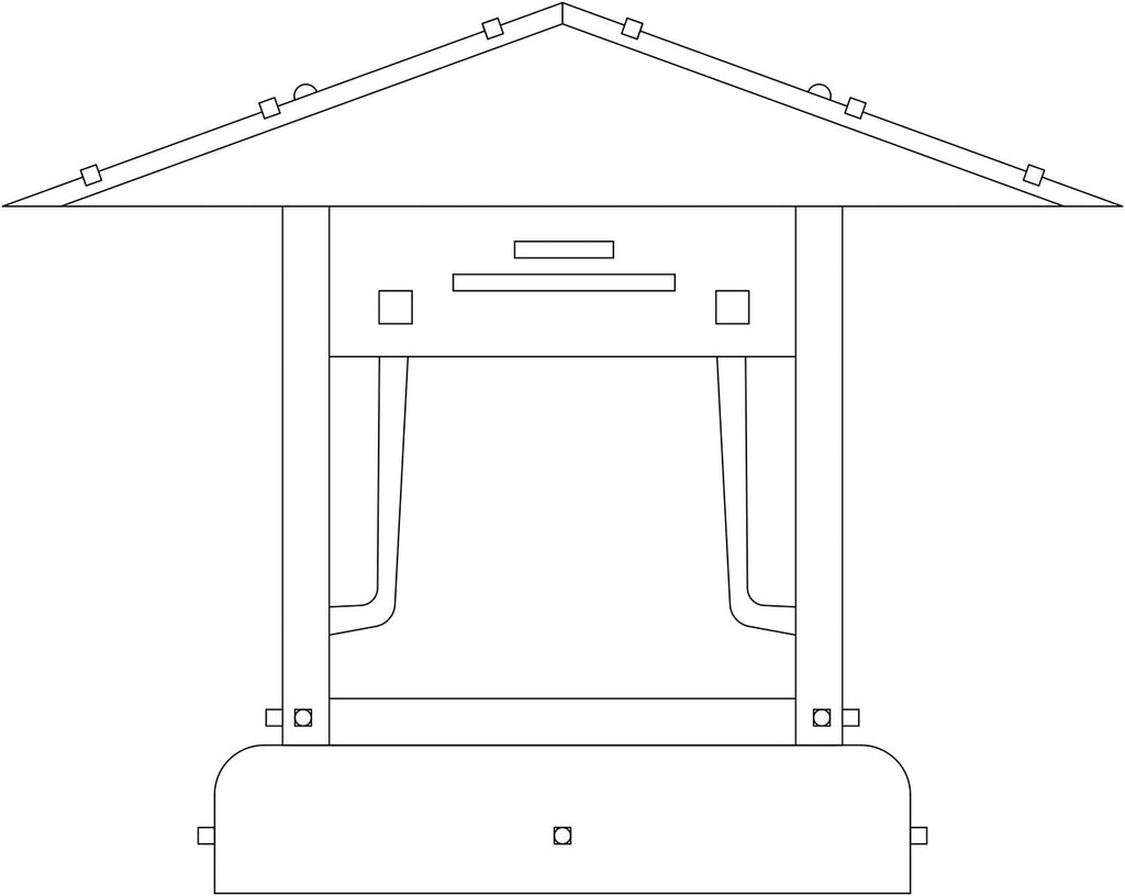 Line drawing of a pagoda column mount light fixture.