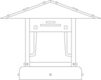Line drawing of a pagoda column mount light fixture.