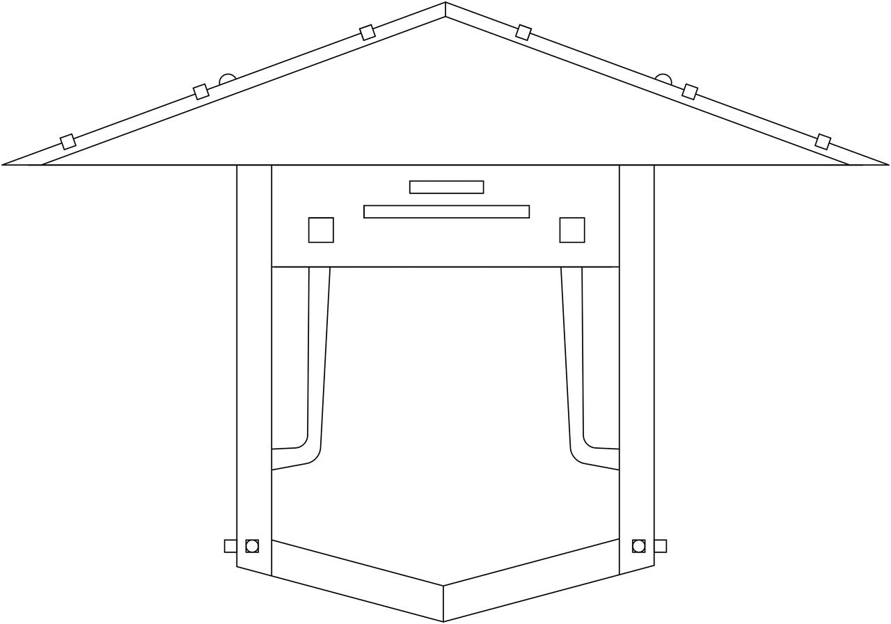Pagoda Flush Wall Mount PDW-17