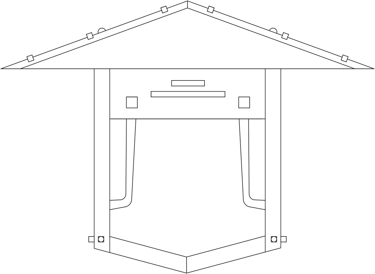 Pagoda Flush Wall Mount PDW-9