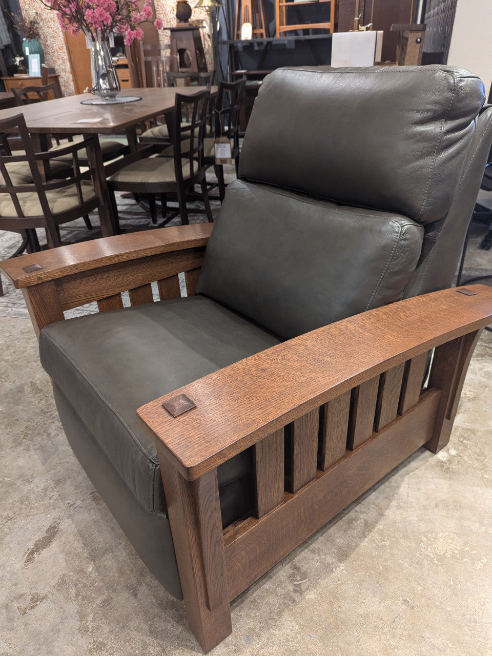 Bow Arm Morris wall Hugger Power Recliner by Stickley - In Stock