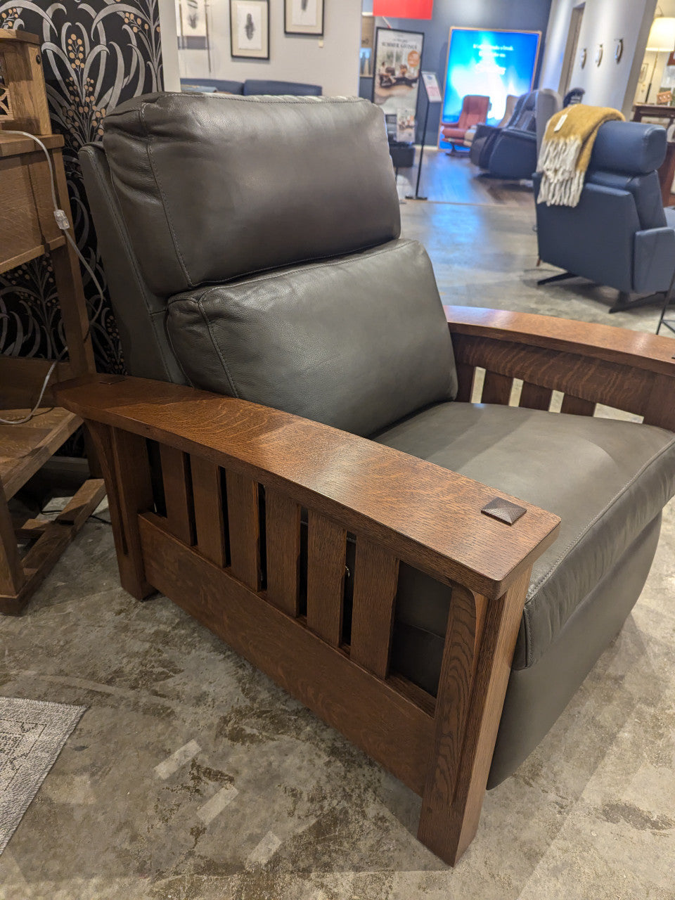 Bow Arm Morris wall Hugger Power Recliner by Stickley - In Stock