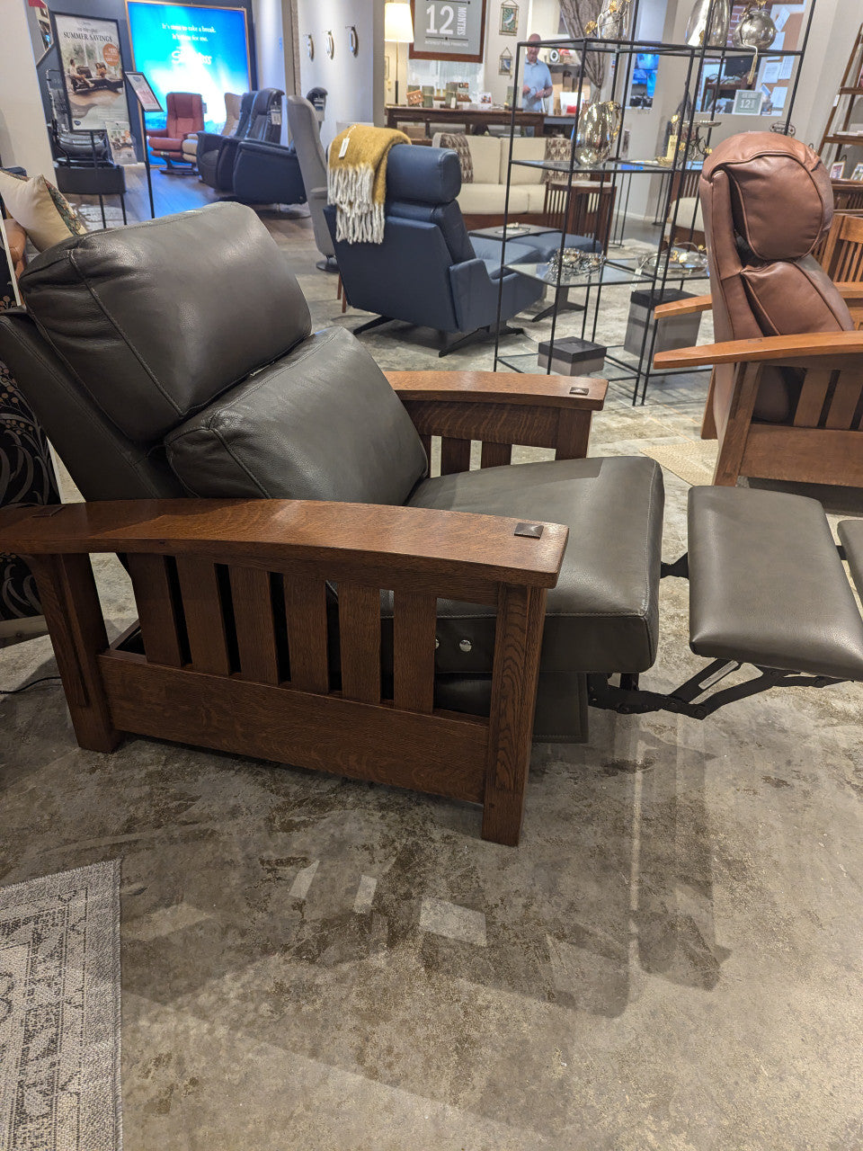 Bow Arm Morris wall Hugger Power Recliner by Stickley - In Stock