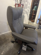 Stressless Wing Office Chair in Paloma Metal Grey Leather - In Stock
