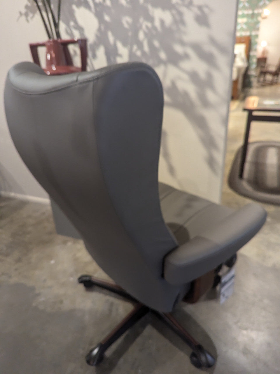 Stressless Wing Office Chair in Paloma Metal Grey Leather - In Stock