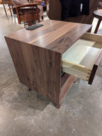 Florence Open Walnut Nightstand with USB Charging Station - In Stock