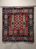 Double Tree Red Field 4x4 Hand Knotted Rug