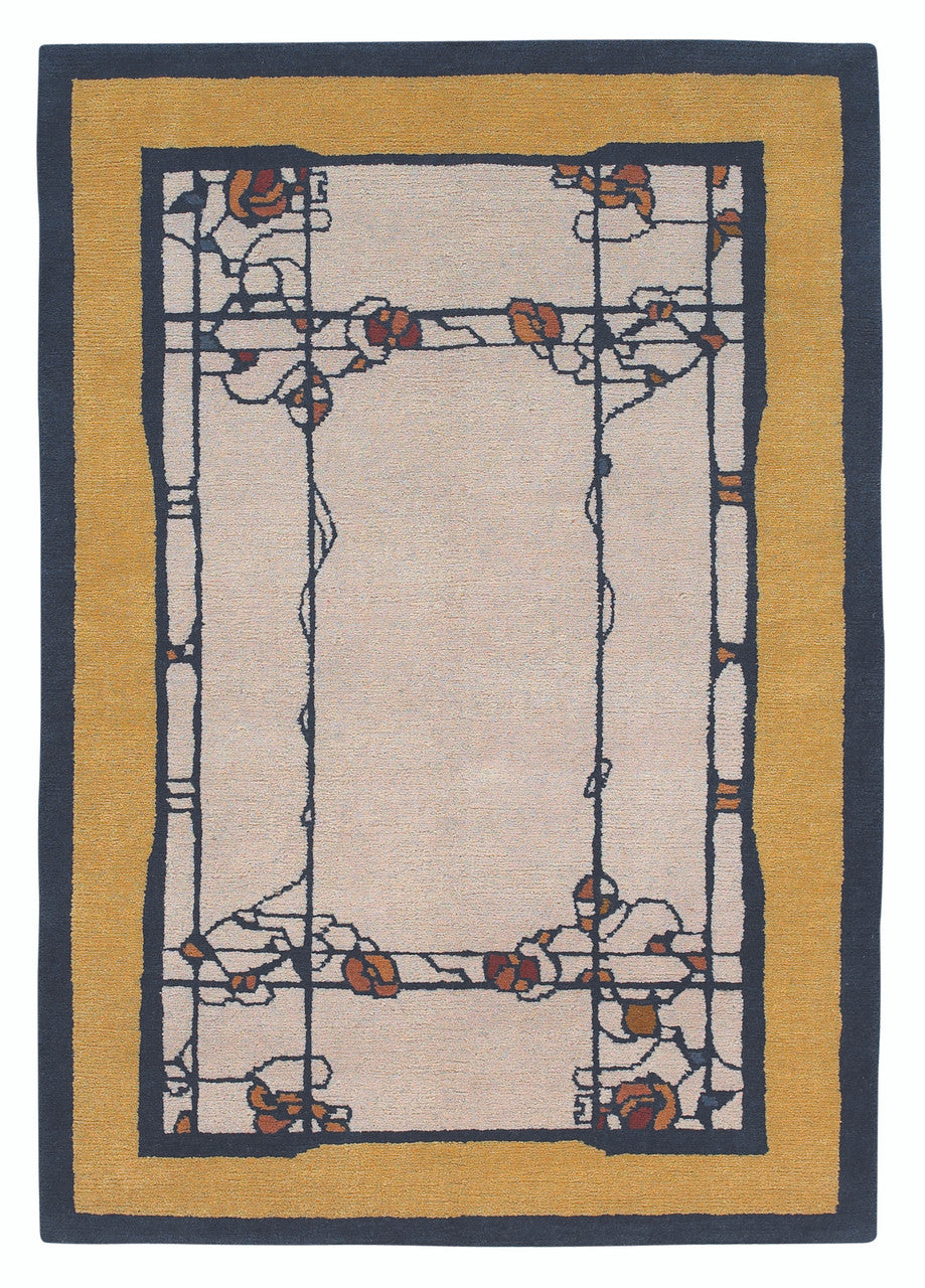 Decorative rug with geometric pattern on a plain background