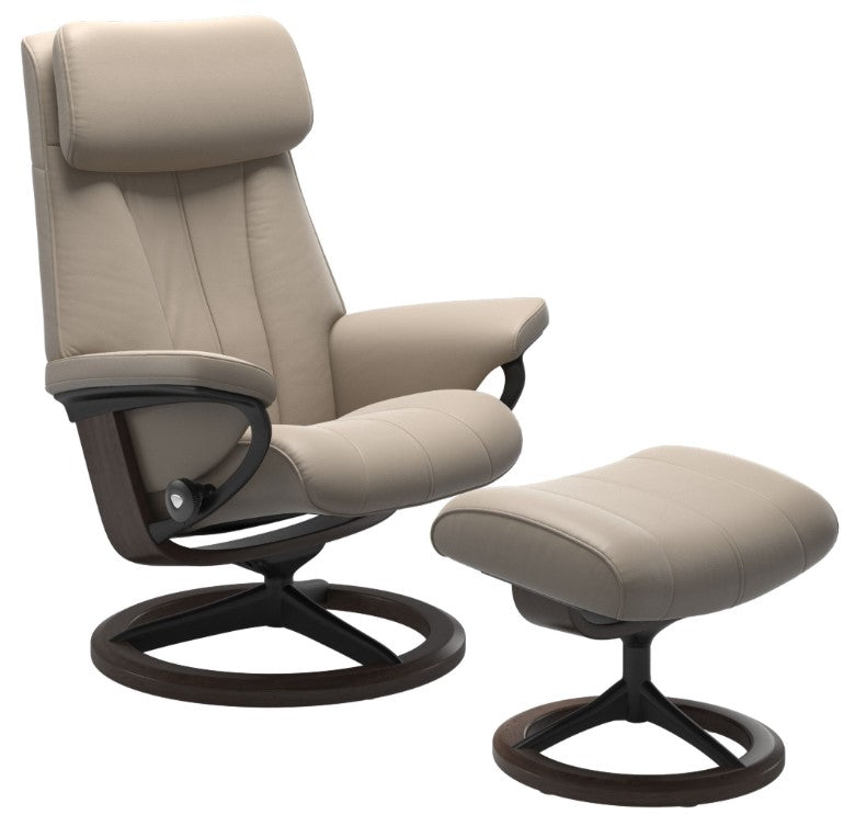 Stressless Paul Signature Base Recliner with Ottoman