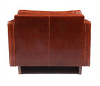 Brown leather armchair on a white background