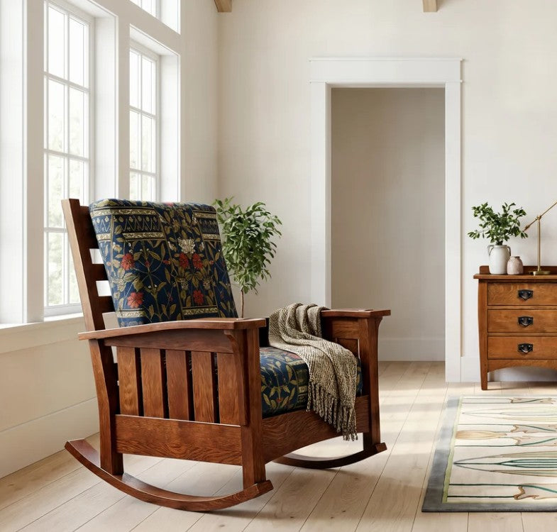 Bow Arm Rocker with Loose Cushion by Stickley - Promo