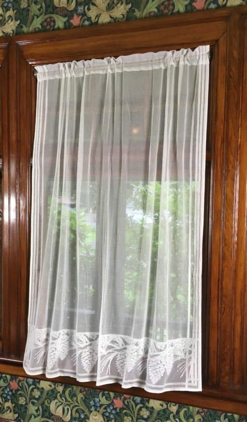 Pine Cone Lace Curtain Panel